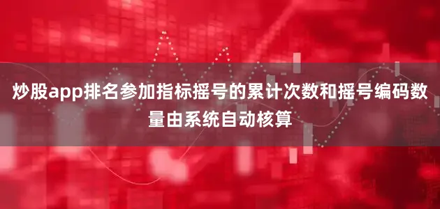 炒股app排名参加指标摇号的累计次数和摇号编码数量由系统自动核算